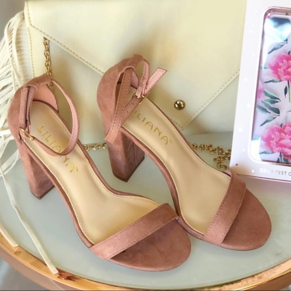 Pink blush heel sandals